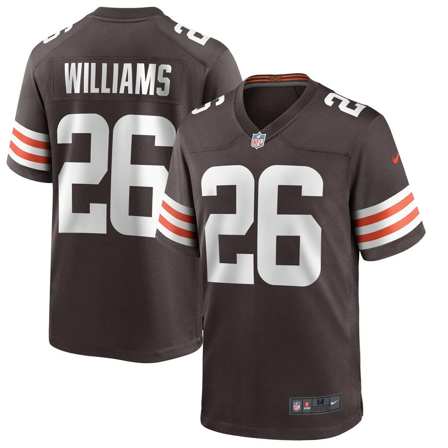 Cleveland Browns Greedy Williams Brown Game Jersey - retro stitched football jersey for Cleveland Browns fans