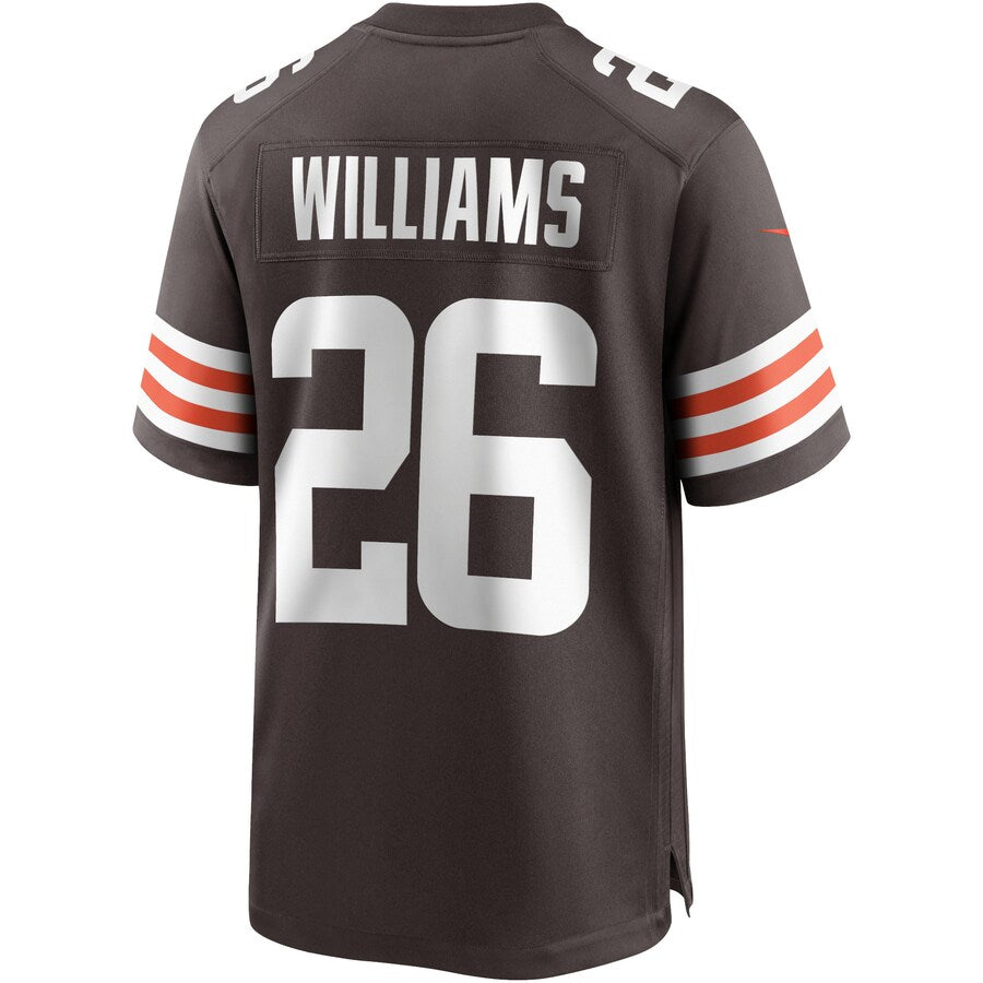 Cleveland Browns Greedy Williams Brown Game Jersey - retro stitched football jersey for Cleveland Browns fans