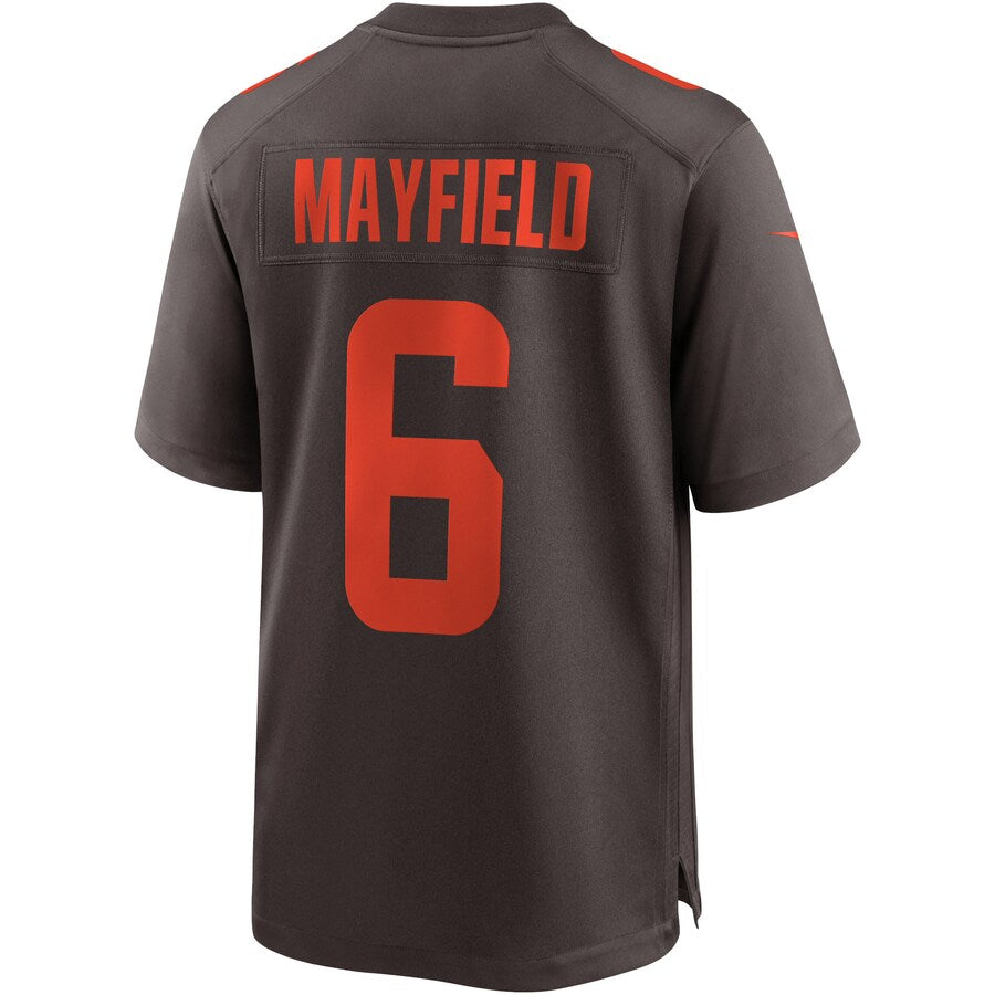 Cleveland Browns Baker Mayfield Brown Alternate Game Jersey - retro stitched football jersey for Cleveland Browns fans