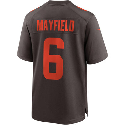 Cleveland Browns Baker Mayfield Brown Alternate Game Jersey - retro stitched football jersey for Cleveland Browns fans