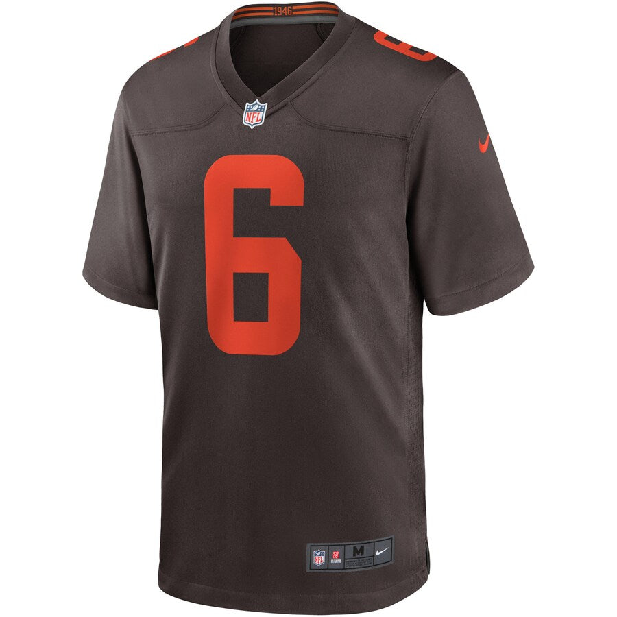 Cleveland Browns Baker Mayfield Brown Alternate Game Jersey - retro stitched football jersey for Cleveland Browns fans