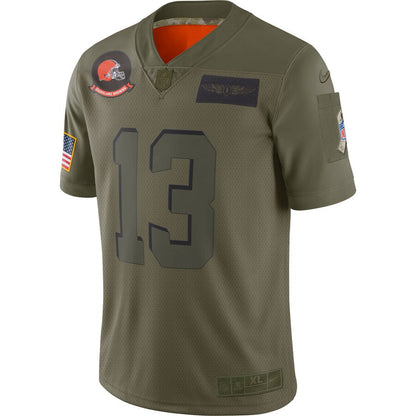 Cleveland Browns Odell Beckham Jr Olive Salute To Service Limited Jersey - retro stitched football jersey for Cleveland Browns fans