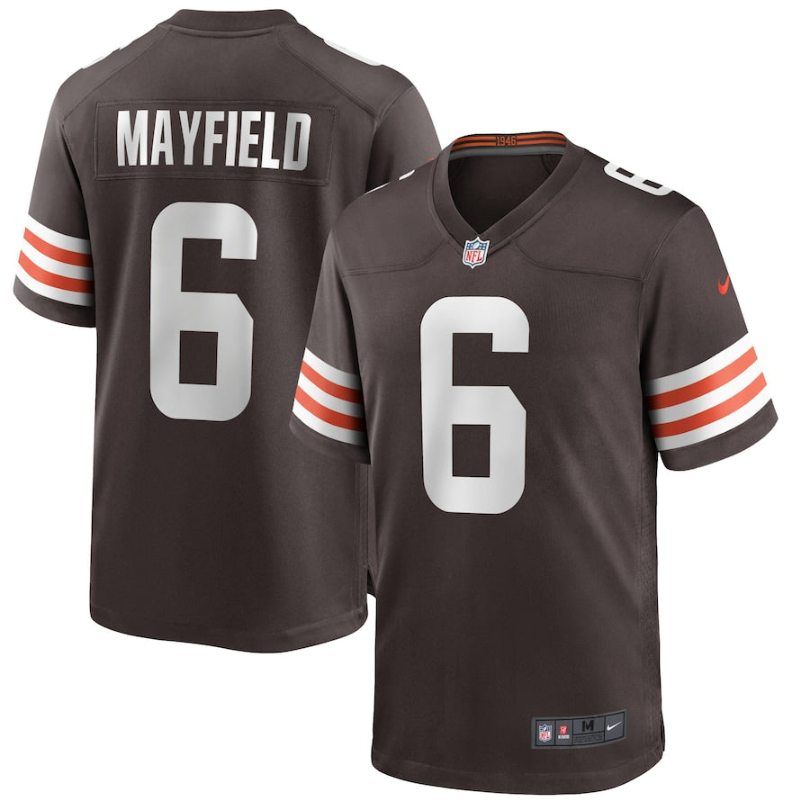 Cleveland Browns Baker Mayfield Brown Game Jersey - retro stitched football jersey for Cleveland Browns fans