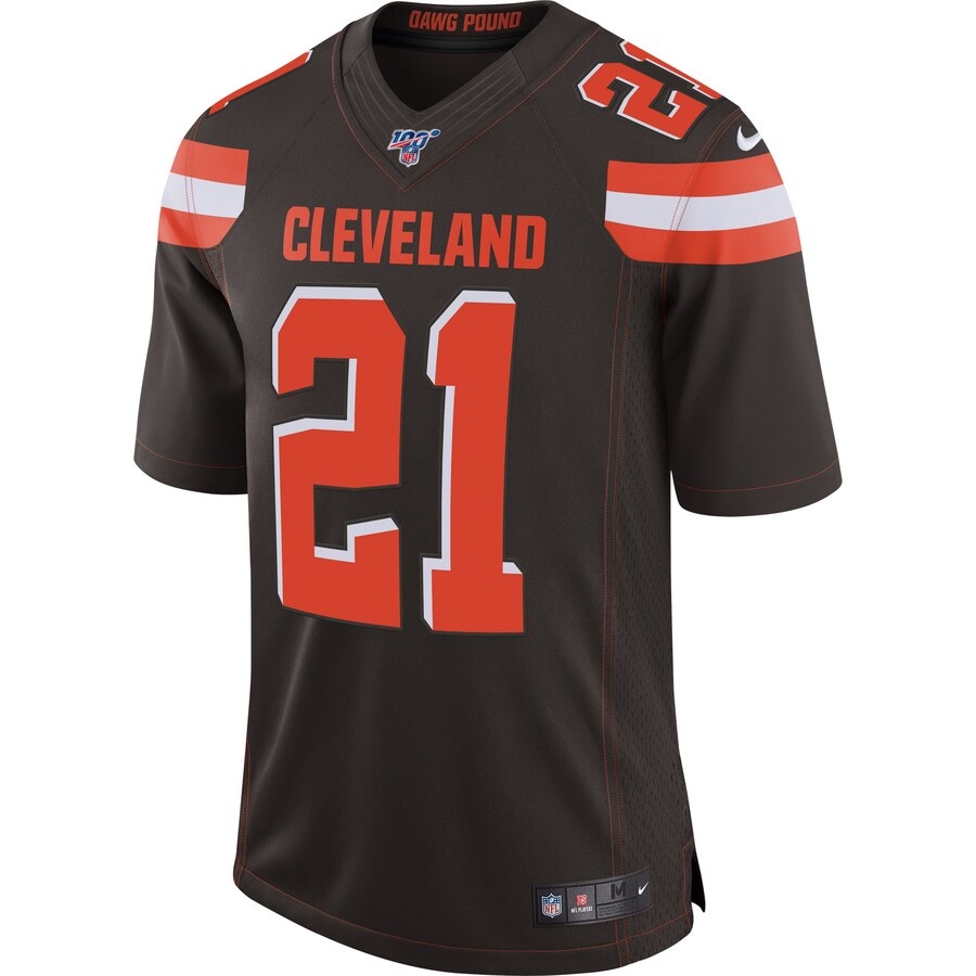 Cleveland Browns Denzel Ward Brown NFL 100 Limited Jersey - retro stitched football jersey for Cleveland Browns fans