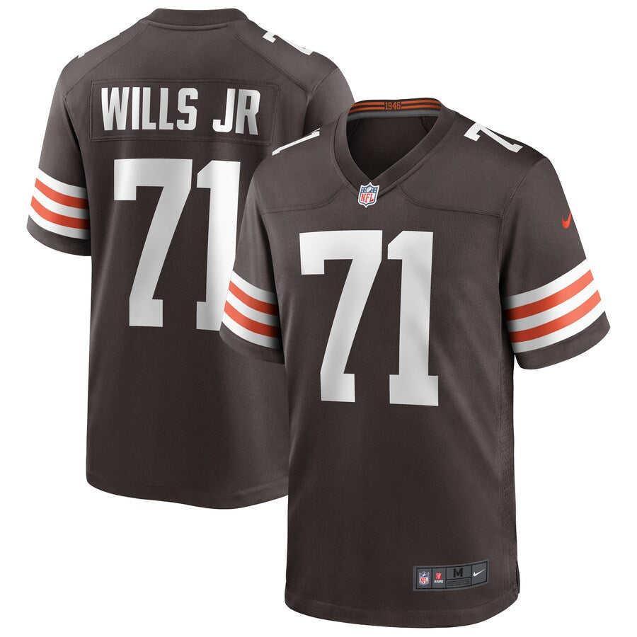 Cleveland Browns Jedrick Wills Jr Brown NFL Draft First Round Pick Game Jersey - retro stitched football jersey for Cleveland Browns fans