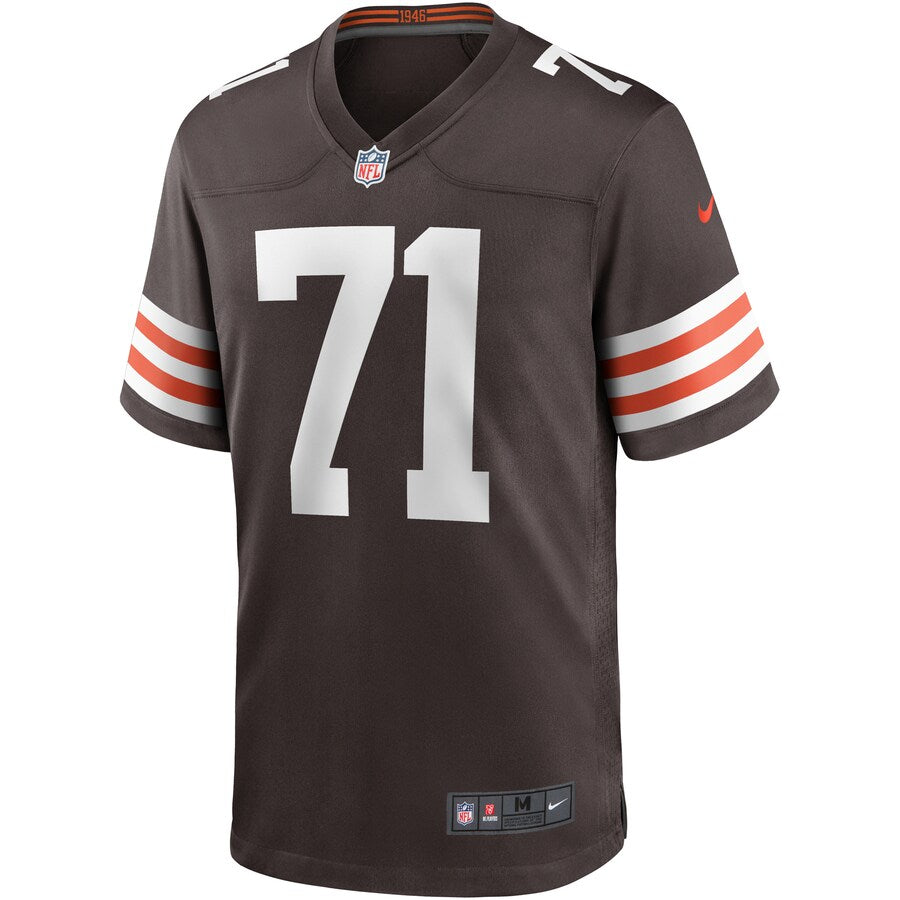 Cleveland Browns Jedrick Wills Jr Brown NFL Draft First Round Pick Game Jersey - retro stitched football jersey for Cleveland Browns fans