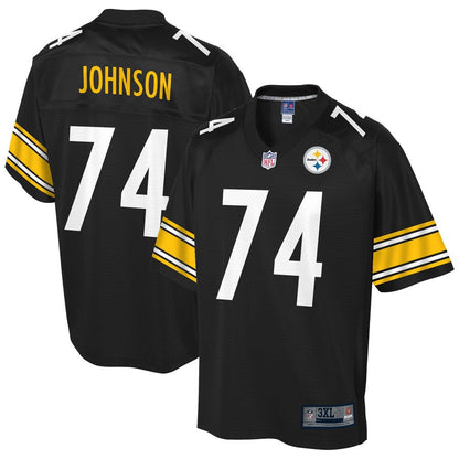 Pittsburgh Steelers Fred Johnson NFL Pro Line Black Big Tall Jersey - retro stitched football jersey for Pittsburgh Steelers fans