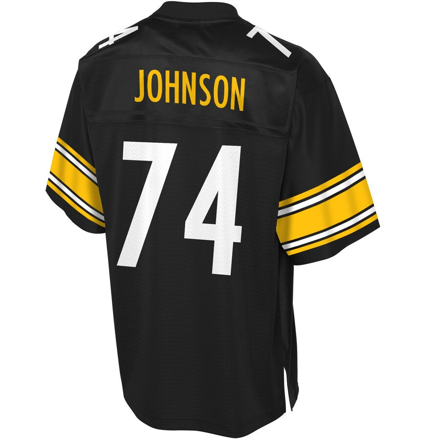 Pittsburgh Steelers Fred Johnson NFL Pro Line Black Big Tall Jersey - retro stitched football jersey for Pittsburgh Steelers fans