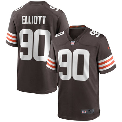 Cleveland Browns Jordan Elliott Brown Game Jersey - retro stitched football jersey for Cleveland Browns fans