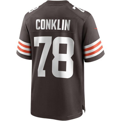 Cleveland Browns Jack Conklin Brown Game Jersey - retro stitched football jersey for Cleveland Browns fans