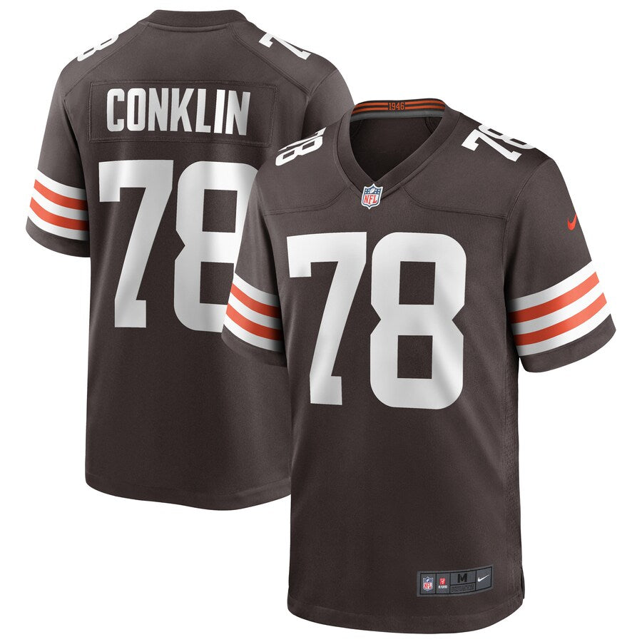 Cleveland Browns Jack Conklin Brown Game Jersey - retro stitched football jersey for Cleveland Browns fans