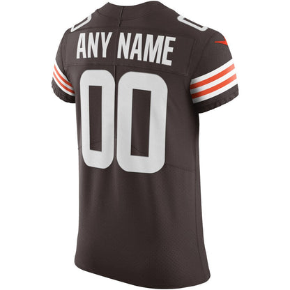Cleveland Browns Brown Elite Custom Jersey - retro stitched football jersey for Cleveland Browns fans