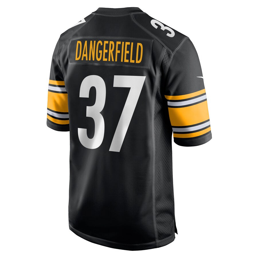 Pittsburgh Steelers Jordan Dangerfield Black Game Jersey - retro stitched football jersey for Pittsburgh Steelers fans