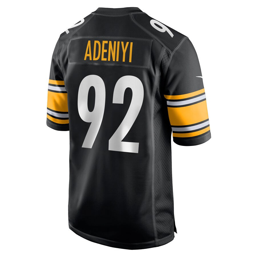 Pittsburgh Steelers Olasunkanmi Adeniyi Black Game Jersey - retro stitched football jersey for Pittsburgh Steelers fans