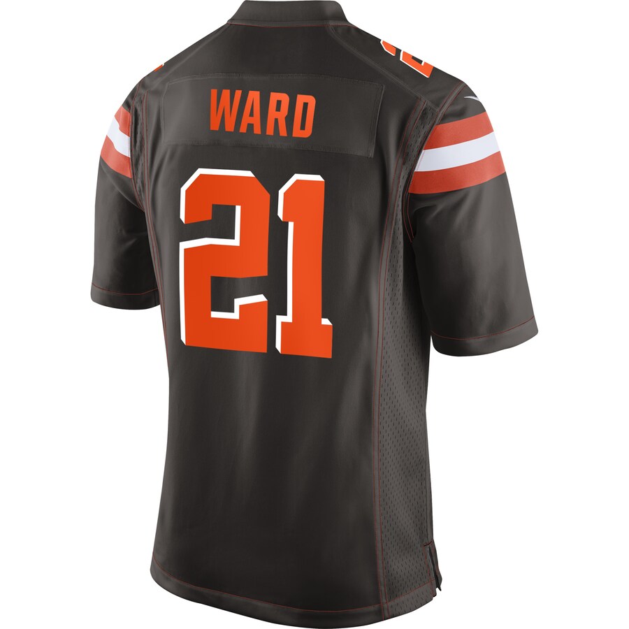 Cleveland Browns Denzel Ward Brown Game Jersey - retro stitched football jersey for Cleveland Browns fans