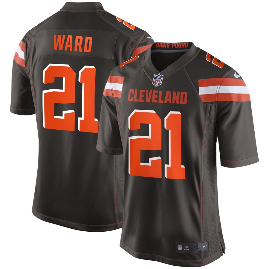 Cleveland Browns Denzel Ward Brown Game Jersey - retro stitched football jersey for Cleveland Browns fans