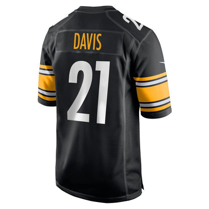 Pittsburgh Steelers Sean Davis Black Team Game Jersey - retro stitched football jersey for Pittsburgh Steelers fans