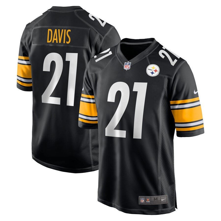 Pittsburgh Steelers Sean Davis Black Team Game Jersey - retro stitched football jersey for Pittsburgh Steelers fans