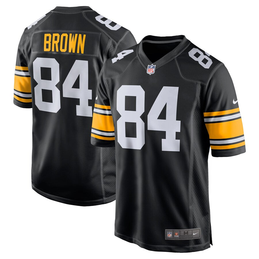 Pittsburgh Steelers Antonio Brown Black Alternate Game Jersey - retro stitched football jersey for Pittsburgh Steelers fans