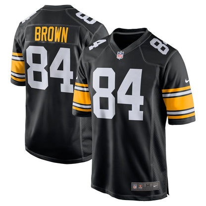 Pittsburgh Steelers Antonio Brown Black Alternate Game Jersey - retro stitched football jersey for Pittsburgh Steelers fans