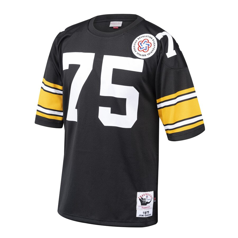Pittsburgh Steelers Joe Greene Black 1975 Throwback Jersey - retro stitched football jersey for Pittsburgh Steelers fans