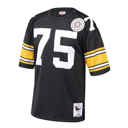 Pittsburgh Steelers Joe Greene Black 1975 Throwback Jersey - retro stitched football jersey for Pittsburgh Steelers fans