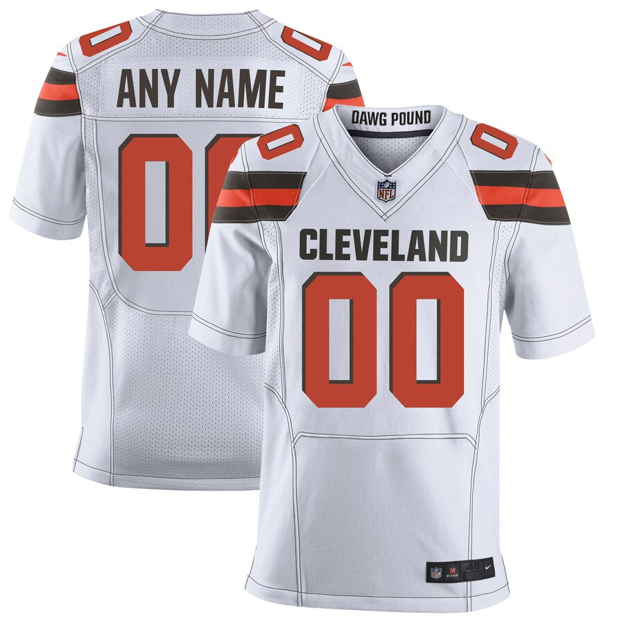 CLE White Elite Custom Jersey rtj football 6092