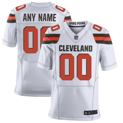 CLE White Elite Custom Jersey rtj football 6092