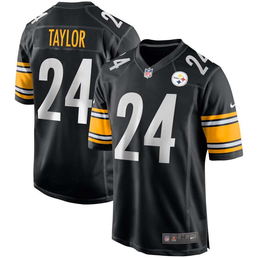 Pittsburgh Steelers Ike Taylor Black Game Jersey - retro stitched football jersey for Pittsburgh Steelers fans