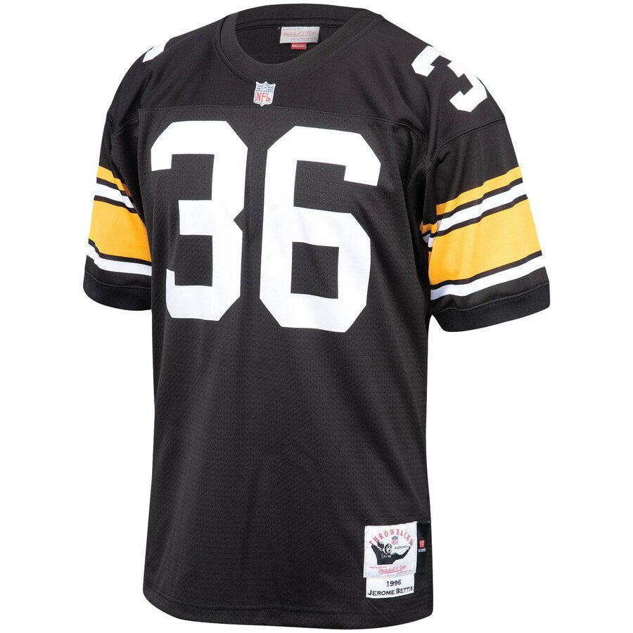 Pittsburgh Steelers Jerome Bettis Black 1996 Throwback Jersey - retro stitched football jersey for Pittsburgh Steelers fans
