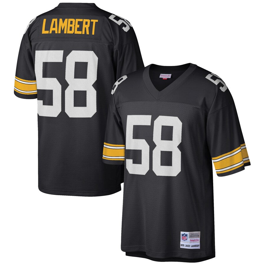 Pittsburgh Steelers Jack Lambert Black Legacy Jersey - retro stitched football jersey for Pittsburgh Steelers fans
