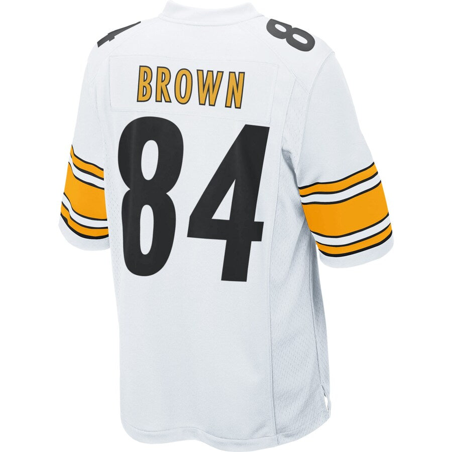 S Pittsburgh Steelers Antonio Brown White Game Jersey - retro stitched football jersey for Pittsburgh Steelers fans