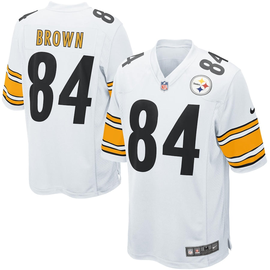S Pittsburgh Steelers Antonio Brown White Game Jersey - retro stitched football jersey for Pittsburgh Steelers fans
