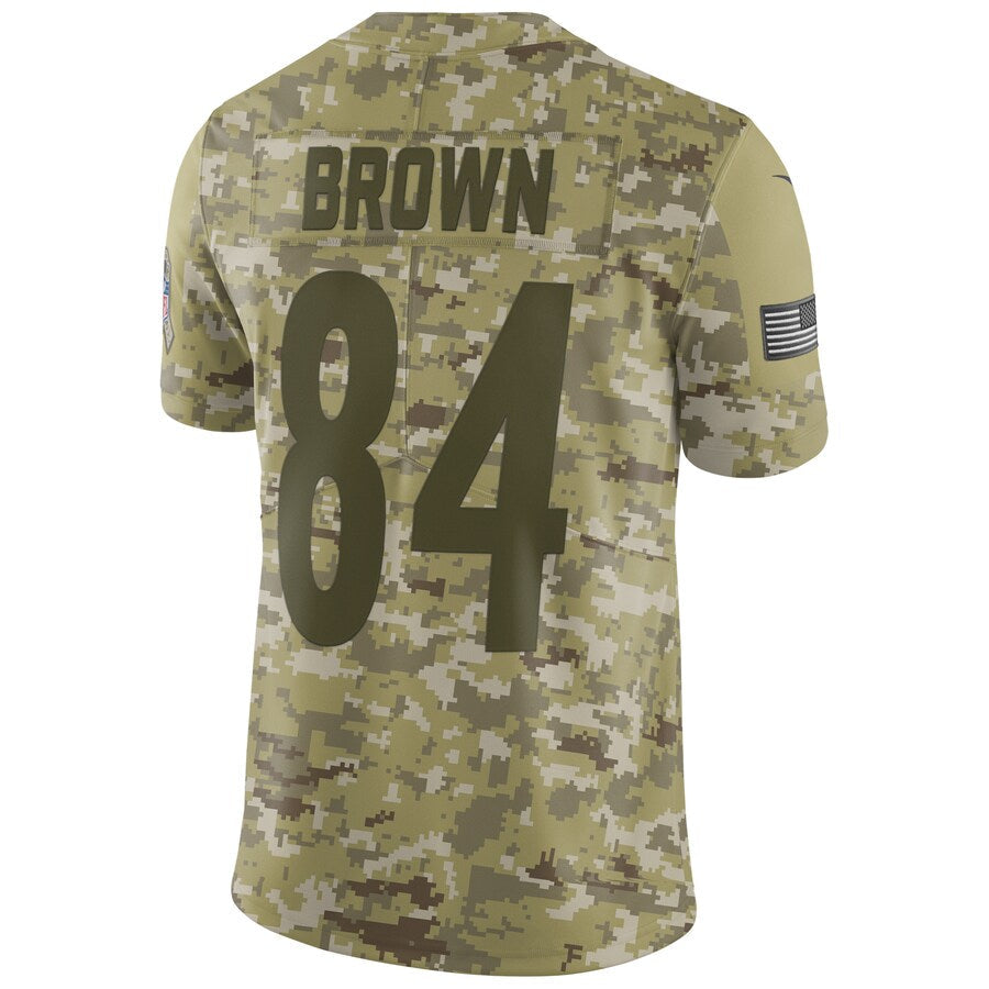Pittsburgh Steelers Antonio Brown Camo Salute To Service Limited Jersey - retro stitched football jersey for Pittsburgh Steelers fans