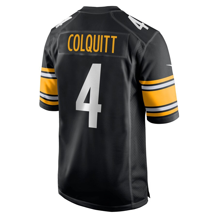 Pittsburgh Steelers Dustin Colquitt Black Team Game Jersey - retro stitched football jersey for Pittsburgh Steelers fans