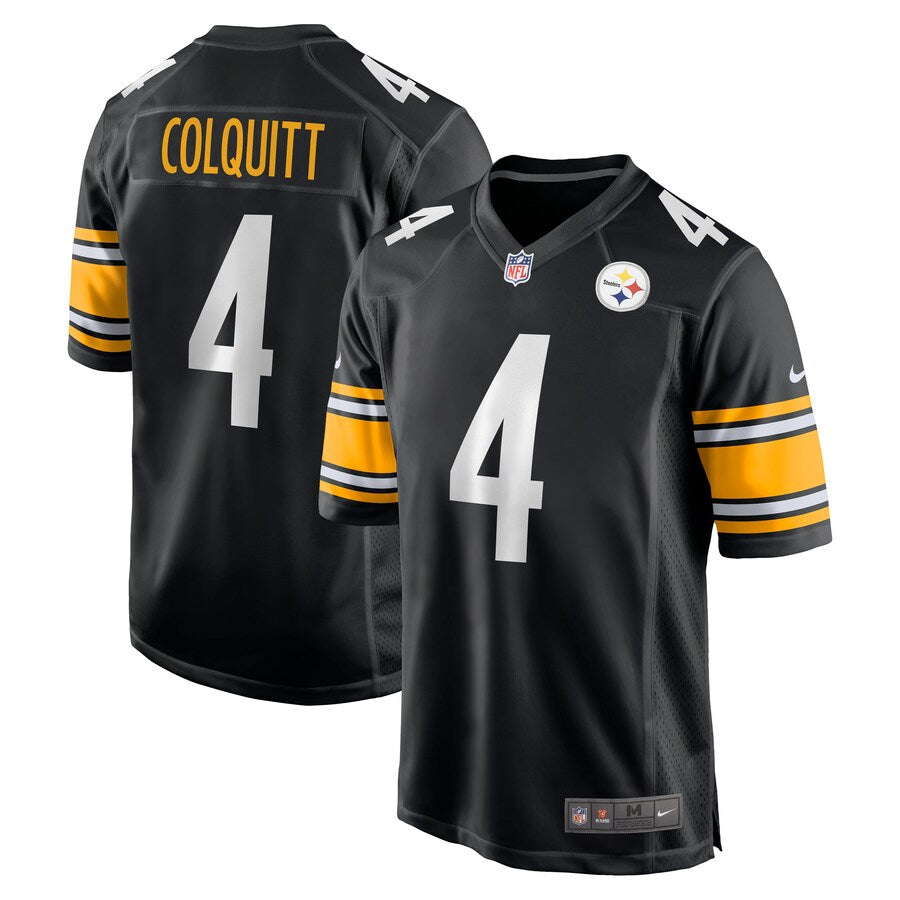 Pittsburgh Steelers Dustin Colquitt Black Team Game Jersey - retro stitched football jersey for Pittsburgh Steelers fans