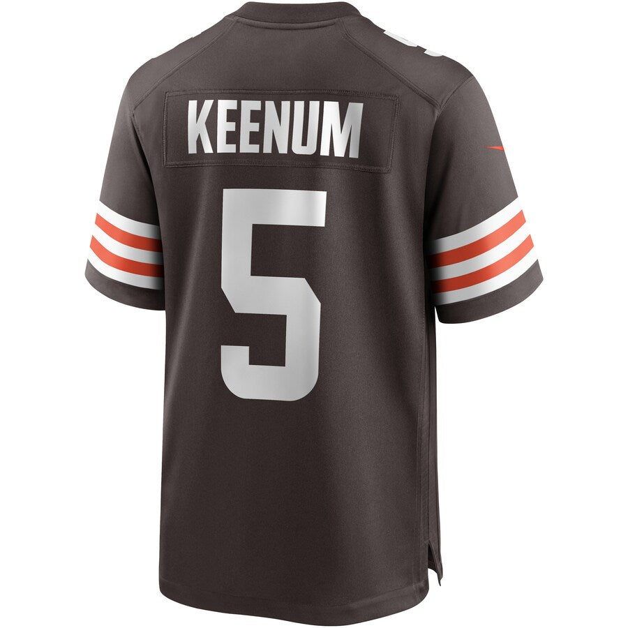 Cleveland Browns Case Keenum Brown Game Jersey - retro stitched football jersey for Cleveland Browns fans