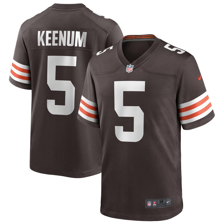 Cleveland Browns Case Keenum Brown Game Jersey - retro stitched football jersey for Cleveland Browns fans