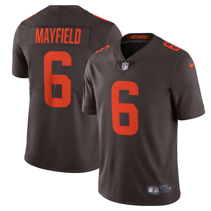 Cleveland Browns Baker Mayfield Brown Alternate Limited Jersey - retro stitched football jersey for Cleveland Browns fans
