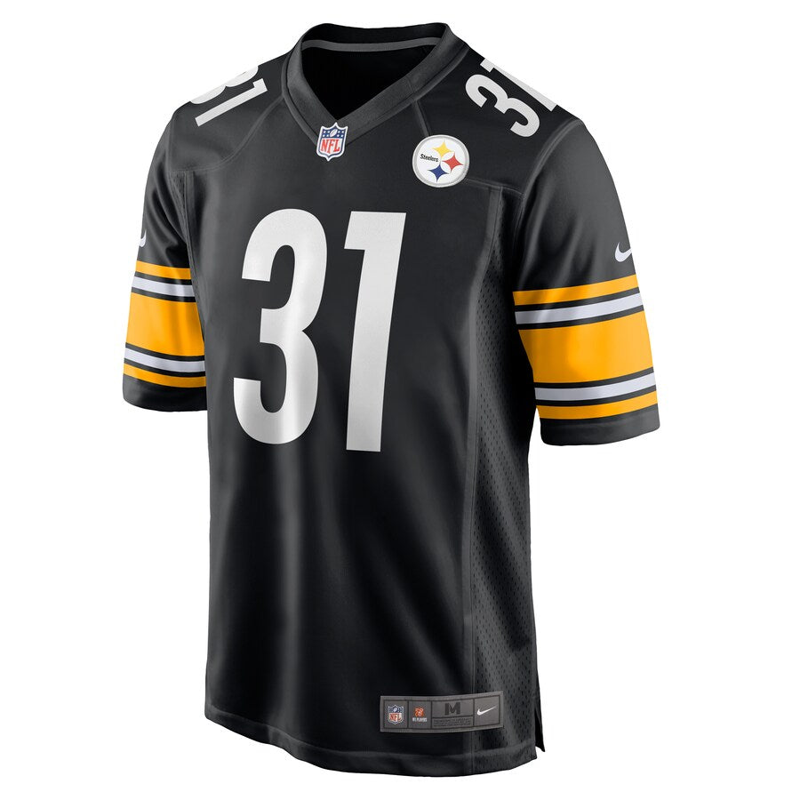 Pittsburgh Steelers Justin Layne Black Game Jersey - retro stitched football jersey for Pittsburgh Steelers fans