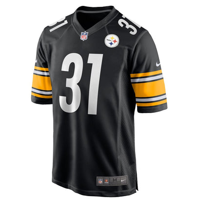 Pittsburgh Steelers Justin Layne Black Game Jersey - retro stitched football jersey for Pittsburgh Steelers fans