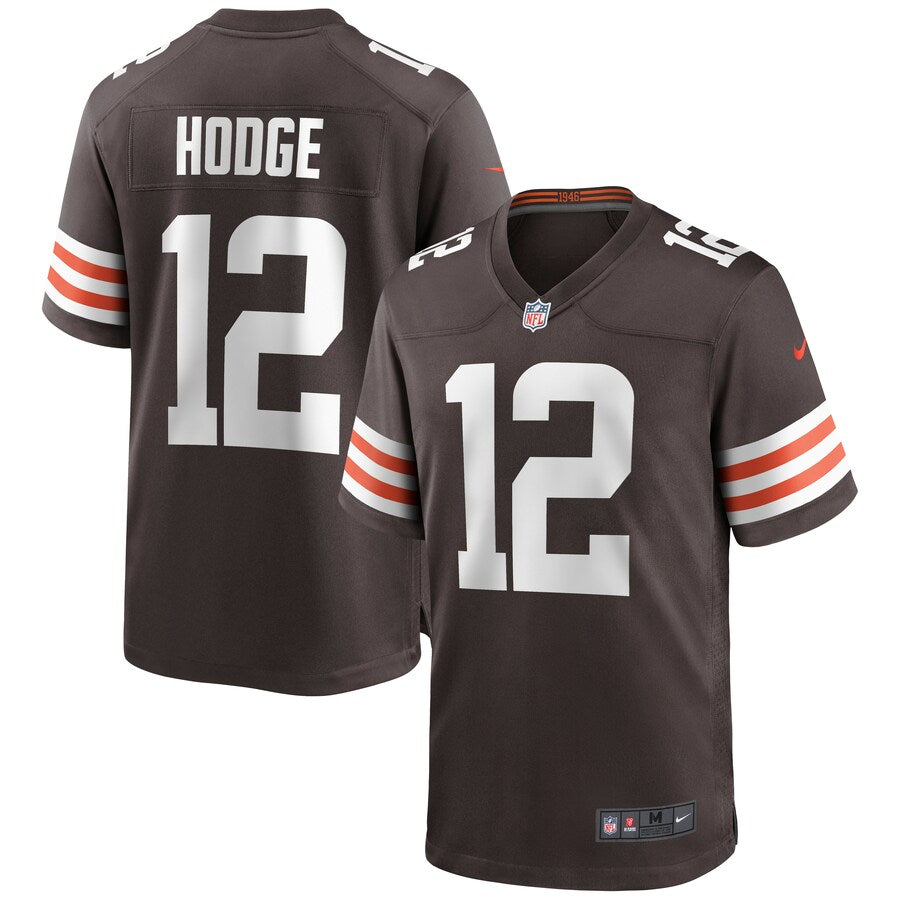 Cleveland Browns Khadarel Hodge Brown Game Jersey - retro stitched football jersey for Cleveland Browns fans