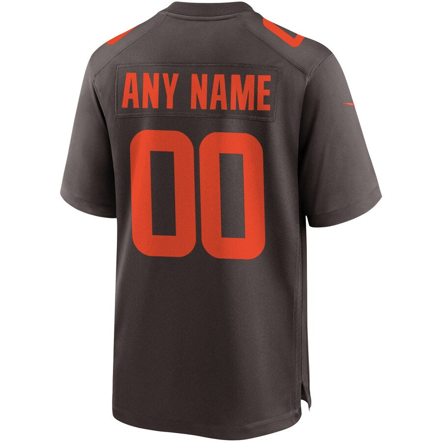 Cleveland Browns Brown Alternate Custom Game Jersey - retro stitched football jersey for Cleveland Browns fans