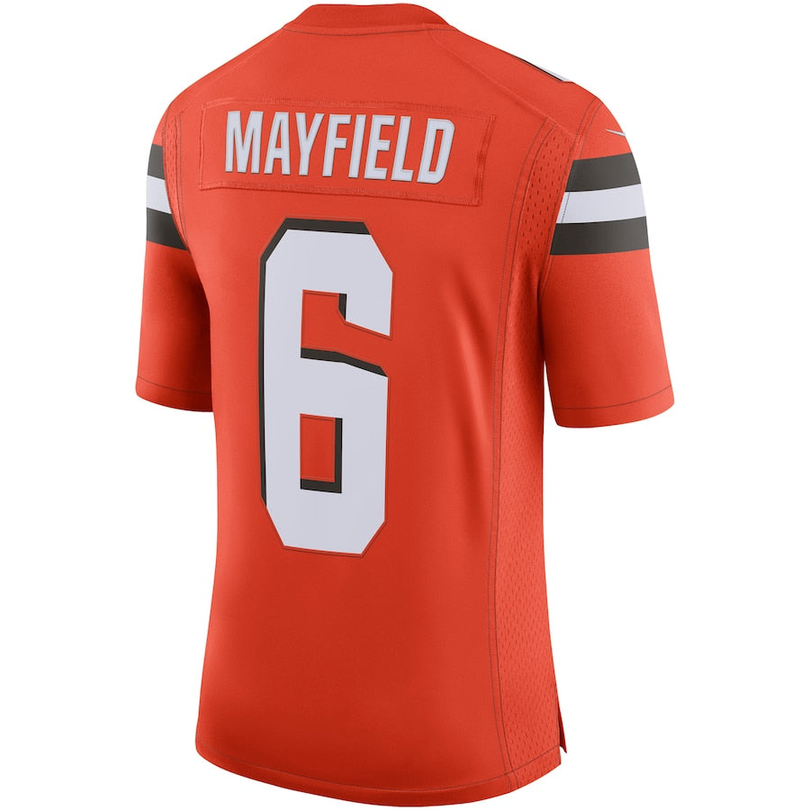 Cleveland Browns Baker Mayfield Orange Limited Jersey - retro stitched football jersey for Cleveland Browns fans