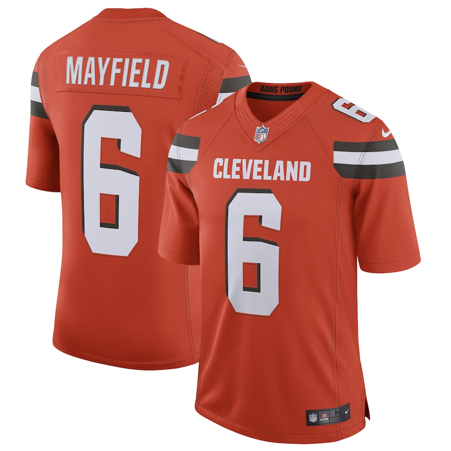 Cleveland Browns Baker Mayfield Orange Limited Jersey - retro stitched football jersey for Cleveland Browns fans