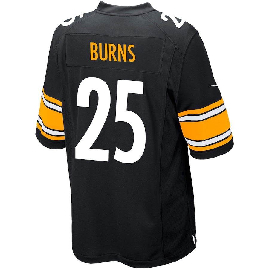 Pittsburgh Steelers Artie Burns Black Game Jersey - retro stitched football jersey for Pittsburgh Steelers fans
