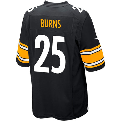 Pittsburgh Steelers Artie Burns Black Game Jersey - retro stitched football jersey for Pittsburgh Steelers fans