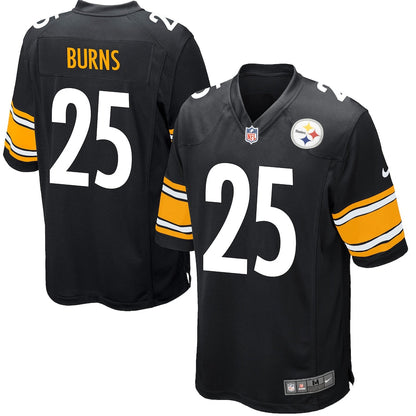 Pittsburgh Steelers Artie Burns Black Game Jersey - retro stitched football jersey for Pittsburgh Steelers fans