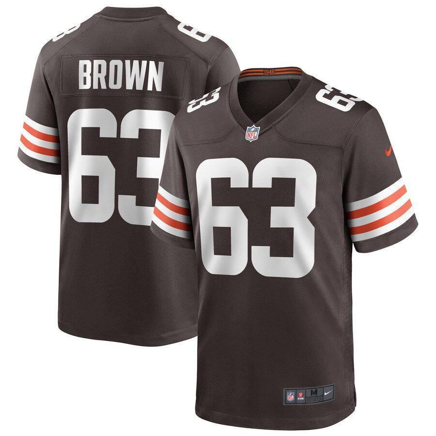 Cleveland Browns Evan Brown Brown Game Jersey - retro stitched football jersey for Cleveland Browns fans