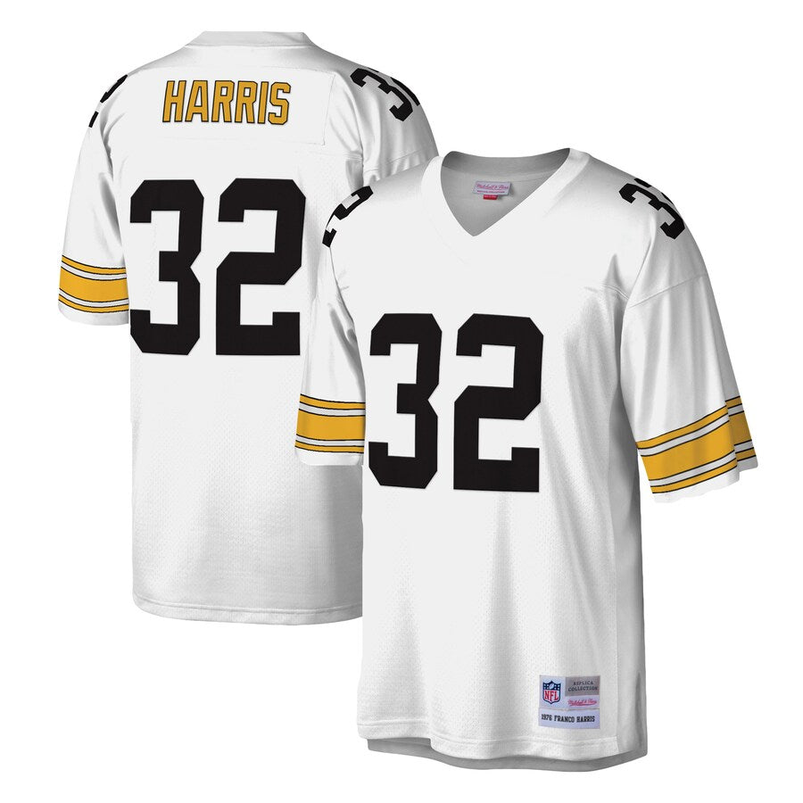 Pittsburgh Steelers Franco Harris White Legacy Jersey - retro stitched football jersey for Pittsburgh Steelers fans
